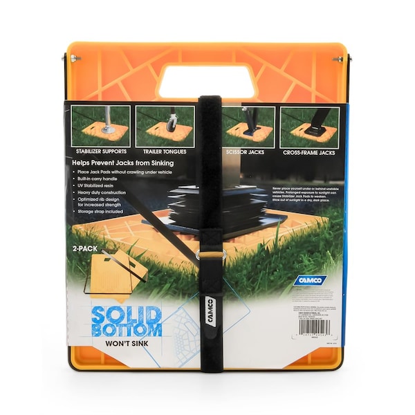 STABILIZER JACK PAD, LARGE (14.4INX12.0INPAD), W/HANDLE, 2 PK